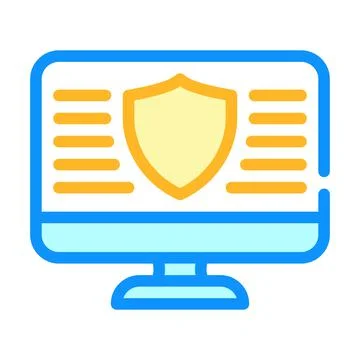 Data security operating system color icon vector illustration イラスト素材