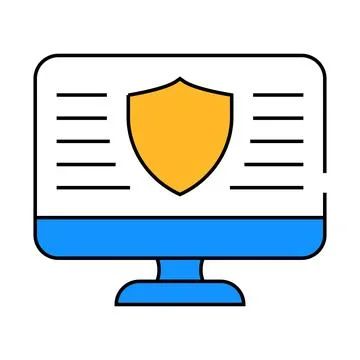 Data security operating system icon color illustration 스톡 일러스트