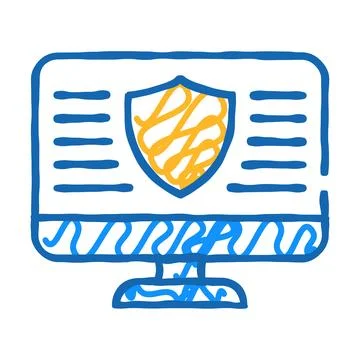 Data security operating system icon doodle illustration Stock Illustration