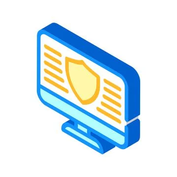 Data security operating system isometric icon vector illustration Illustrazione stock