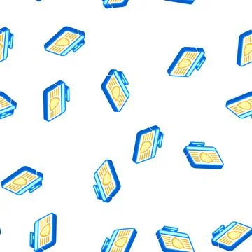 Data security operating system isometric icon seamless pattern Stock Illustration