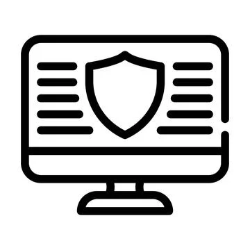 Data security operating system line icon vector illustration 스톡 일러스트