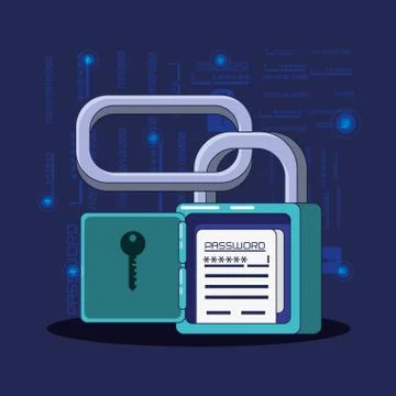 Data security password access Stock Illustration