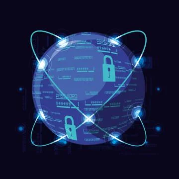 Data security password access Stock Illustration