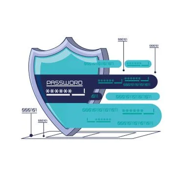 Data security password access Stock Illustration