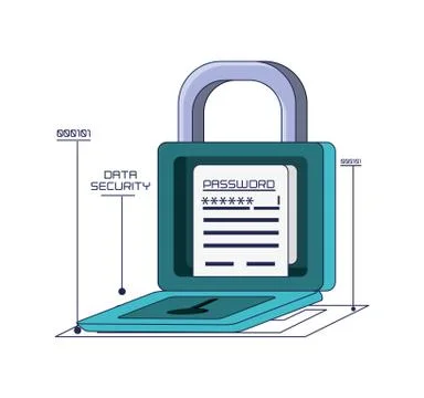 Data security password access Stock Illustration