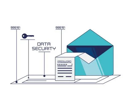 Data security password access Illustrazione stock