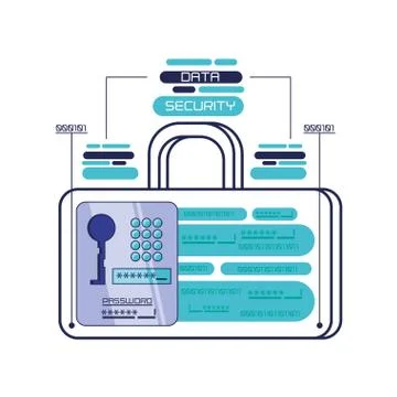 Data security password access Illustrazione stock