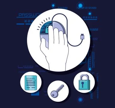 Data security password access Stock Illustration