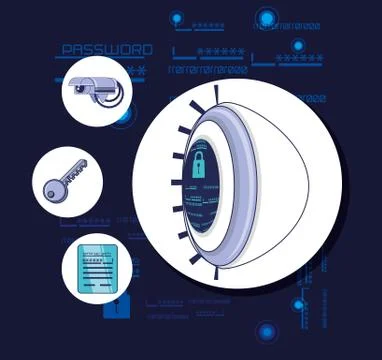 Data security password access イラスト素材
