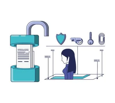 Data security password access Stock Illustration
