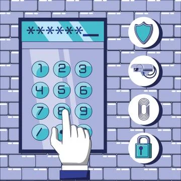 Data security password access Stock Illustration