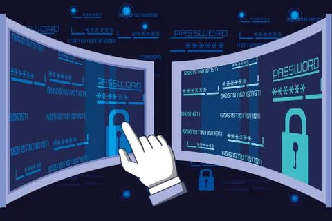 Data security password access Illustrazione stock