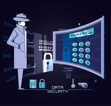 Data security password access Stock Illustration