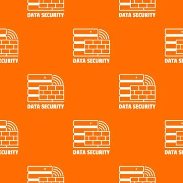 Data security pattern vector orange Stock Illustration