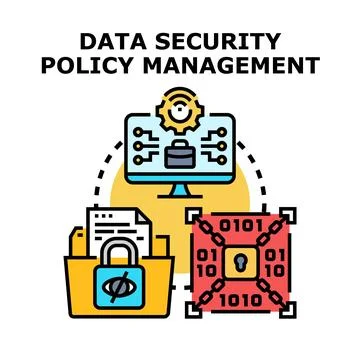 Data security policy management concept illustration 스톡 일러스트