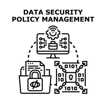 Data security policy management concept illustration 스톡 일러스트