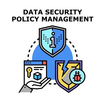 Data security policy management preventing digital threats Stock Illustration