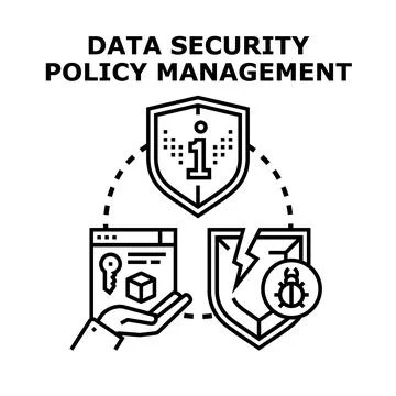 Data security policy management preventing digital threats Stock Illustration