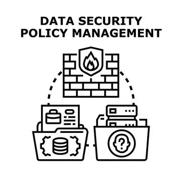 Data security policy management protecting information privacy 스톡 일러스트