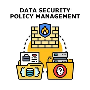 Data security policy management protecting information privacy Stock Illustration