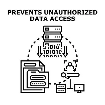 Data security preventing unauthorized access vector concept イラスト素材