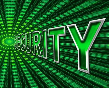 Data security representing bytes secured and protected Stock Illustration