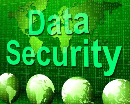 Data security representing fact encrypt and unauthorized Иллюстрация