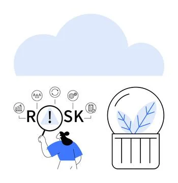 Data security, risk analysis, cloud computing, business growth, sustainabilit Stock Illustration