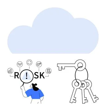 Data security, risk assessment, cloud computing, online protection, access co Stock Illustration