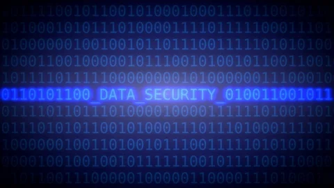 Data security - rotating characters, blue variant. Stock Footage 108349160