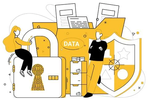 Data security. Safeguarding data is not just task its commitment to confide.. Stock Illustration