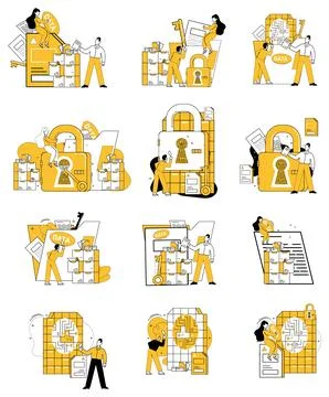 Data security. Safeguarding information is not just duty its commitment to Illustrazione stock