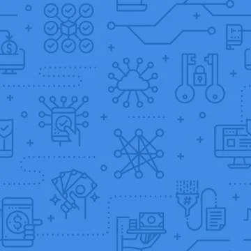 Data security seamless vector pattern Stock Illustration