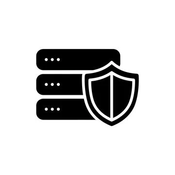 Data Security Server Stack Glyph Icon Stock Illustration