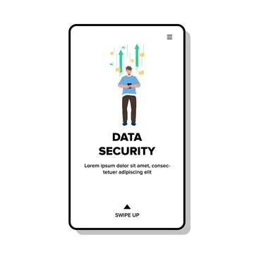 Data Security Service For Safe Information Vector Illustrazione stock