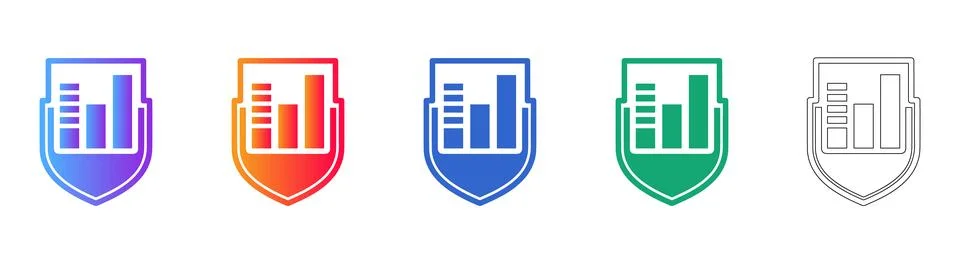 Data Security Shield and Chart Icons Stock Illustration