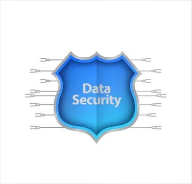 Data security shield and links isolated Stock Illustration