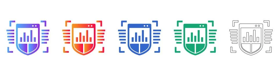 Data Security Shield Icons Stock Illustration