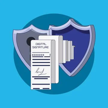 Data security with shield Stock Illustration
