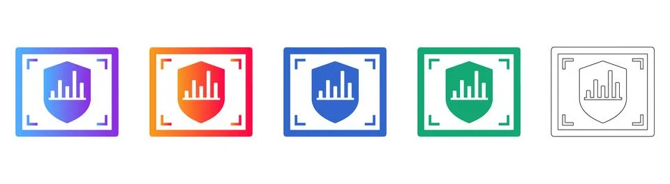 Data Security Shield Infographic Icons Stock Illustration