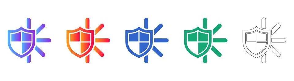 Data Security Shield Protection Icons Stock Illustration