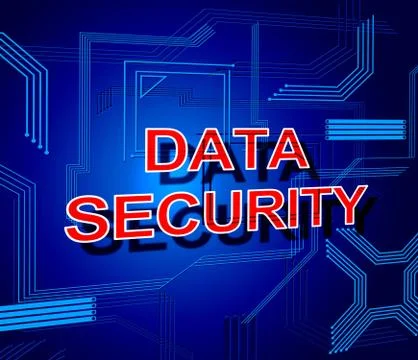 Data security sign representing secure restricted and bytes Stock Illustration