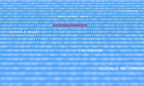 Data security in social networks on the internet, google-buzz, facebook, wer- Illustrazione stock