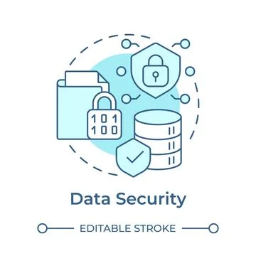 Data security soft blue concept icon Stock Illustration