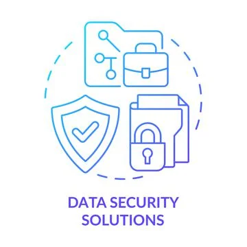 Data security solutions blue gradient concept icon 스톡 일러스트