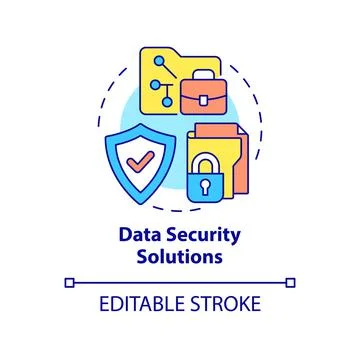 Data security solutions concept icon 스톡 일러스트
