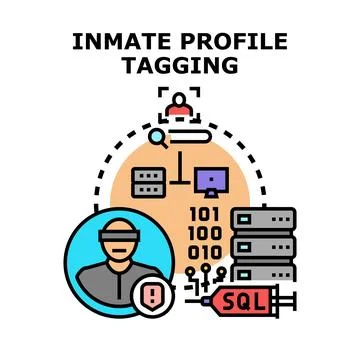 Data security system breach and profile tagging 스톡 일러스트