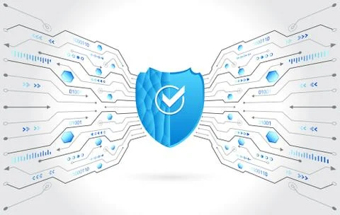 Data security system, information or network protection. Stock Illustration