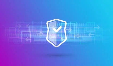 Data security system, information or network protection. Cyber security and d イラスト素材